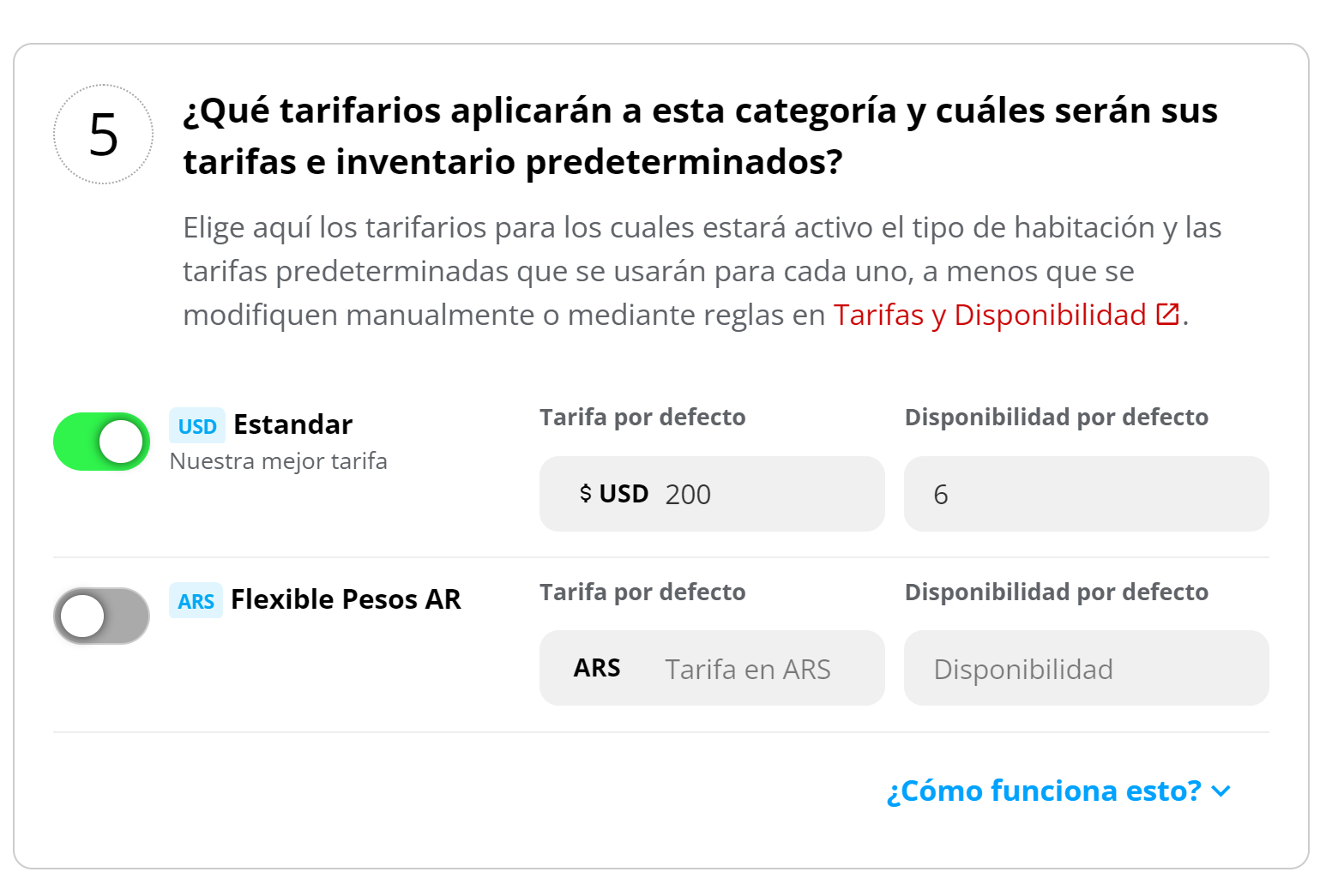 Paso 6: Tarifarios y tarifas