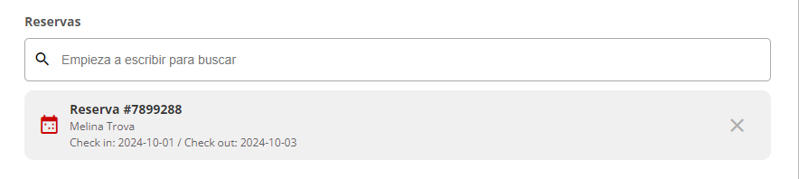 Campo Reservas asignadas