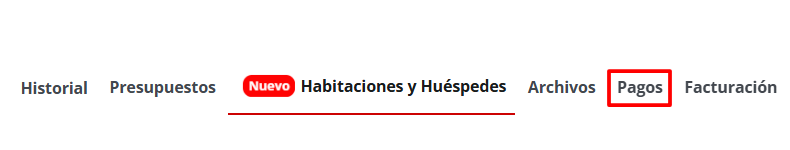 Pestaña de Pagos.