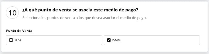 Seleccionar punto de venta