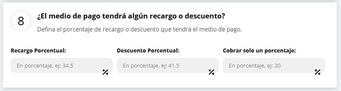 Configurar recargos o descuentos