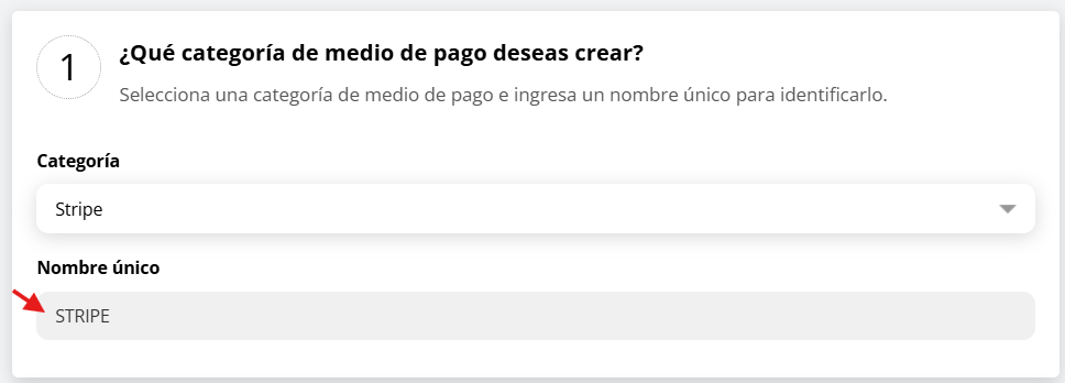 Nombre del medio de pago Stripe
