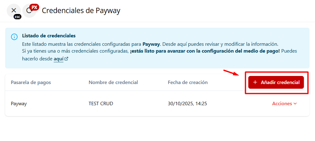Botón añadir credencial