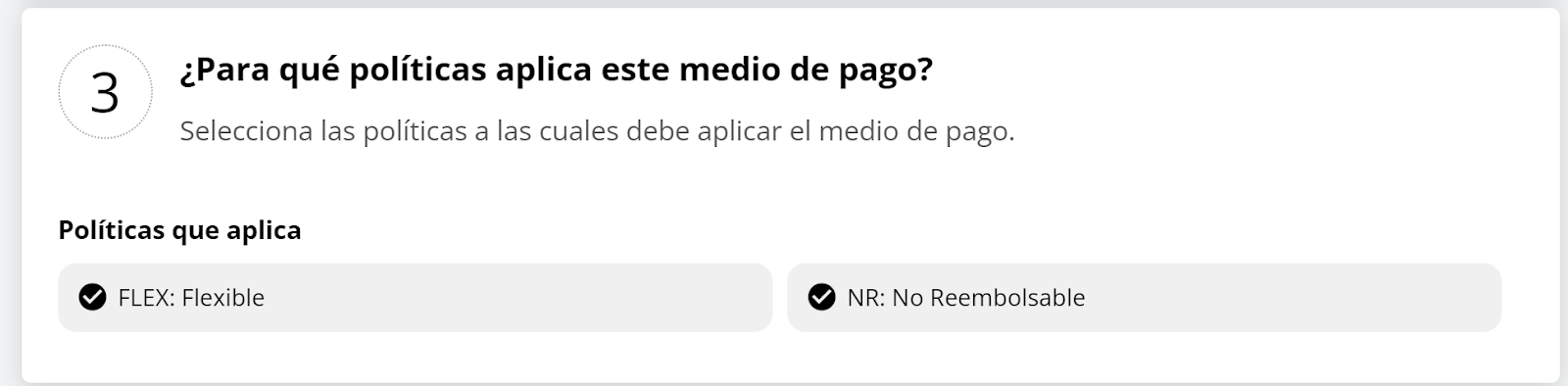 Política asociada al medio de pago